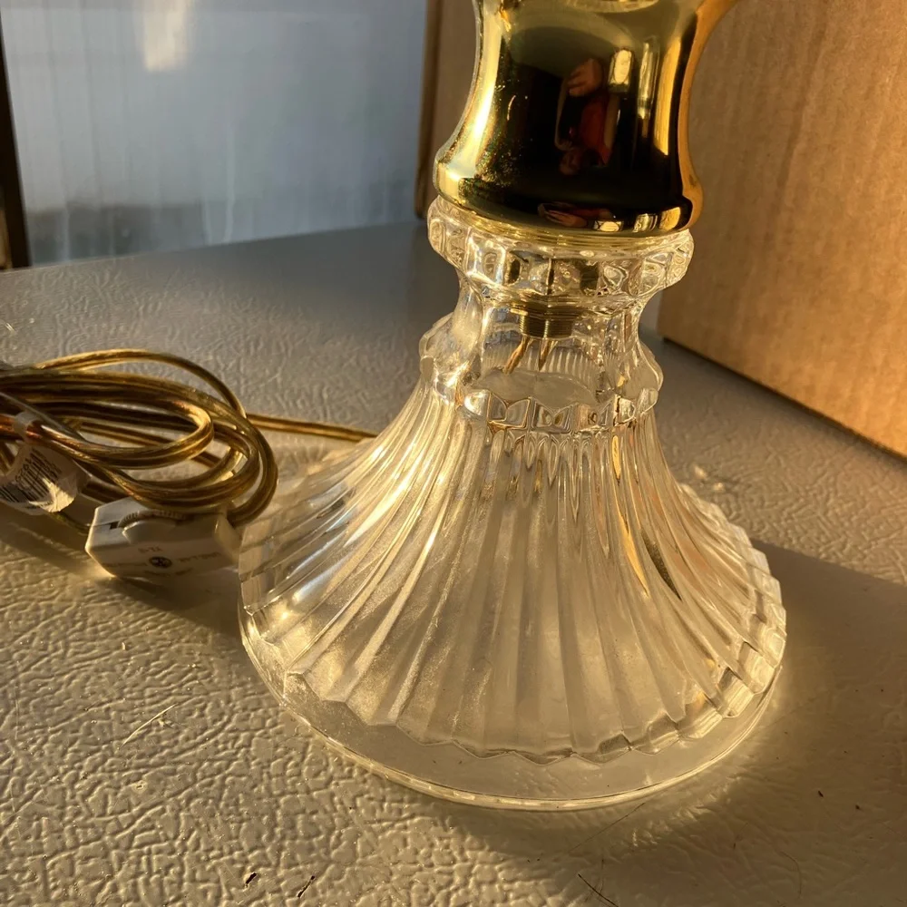 Vintage Crystal Cut Table Lamp 1950-1960s